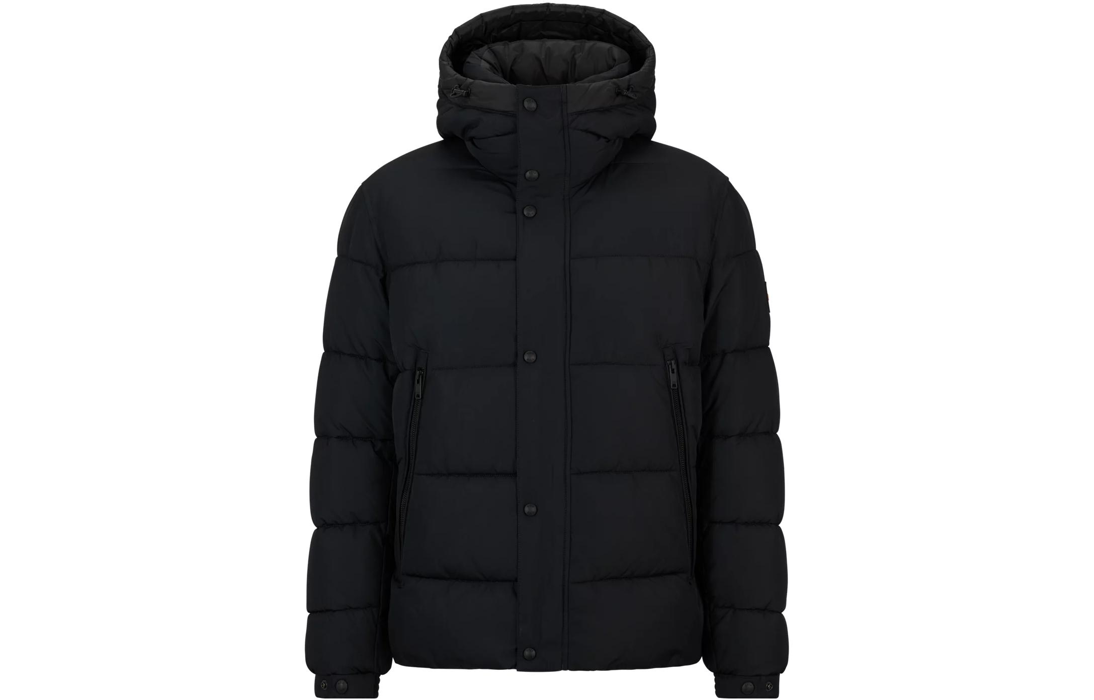 HUGO BOSS Black Solid Zip-Up Hoodie Jacket with Stylish Design 50499542-001