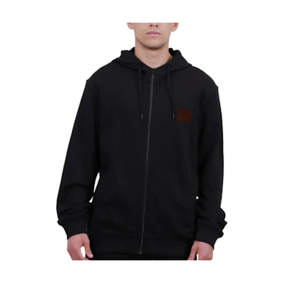 HUGO BOSS Black Solid Zip-Up Hoodie Long Sleeve Slim Fit 50501016-002