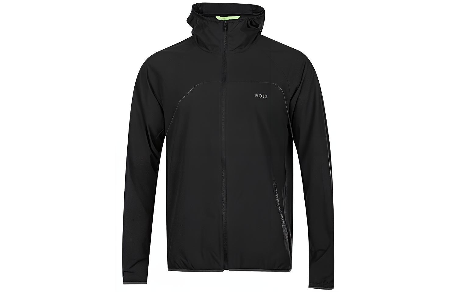 HUGO BOSS Black Solid Zip-Up Lightweight Hooded Jacket 50491921-001