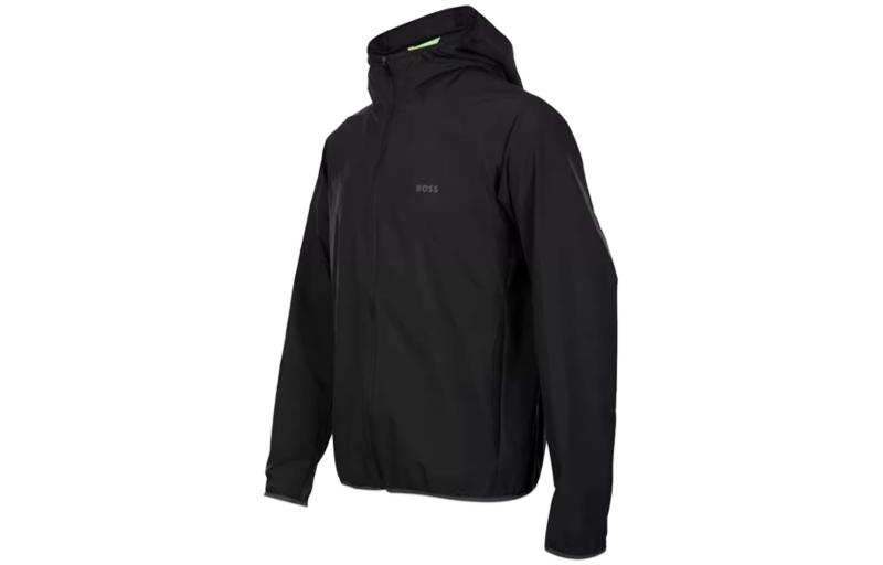 HUGO BOSS Black Solid Zip-Up Lightweight Hooded Jacket 50491921-001 圖 4