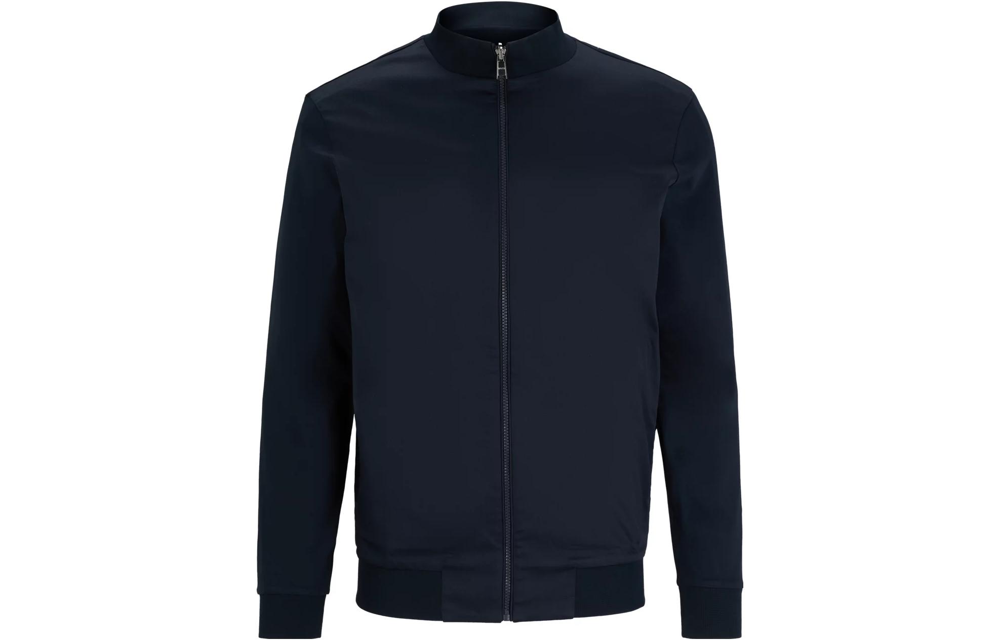 HUGO BOSS Black Solid Zip-Up Long-Sleeve Stand Collar Jacket 50509258-404