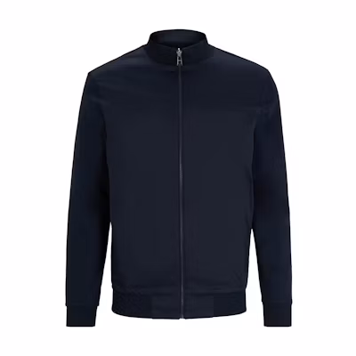 HUGO BOSS Black Solid Zip-Up Long-Sleeve Stand Collar Jacket 50509258-404