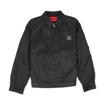 HUGO BOSS Black Solid Zip-Up Square Collar Long-Sleeve Jacket 50485580-001