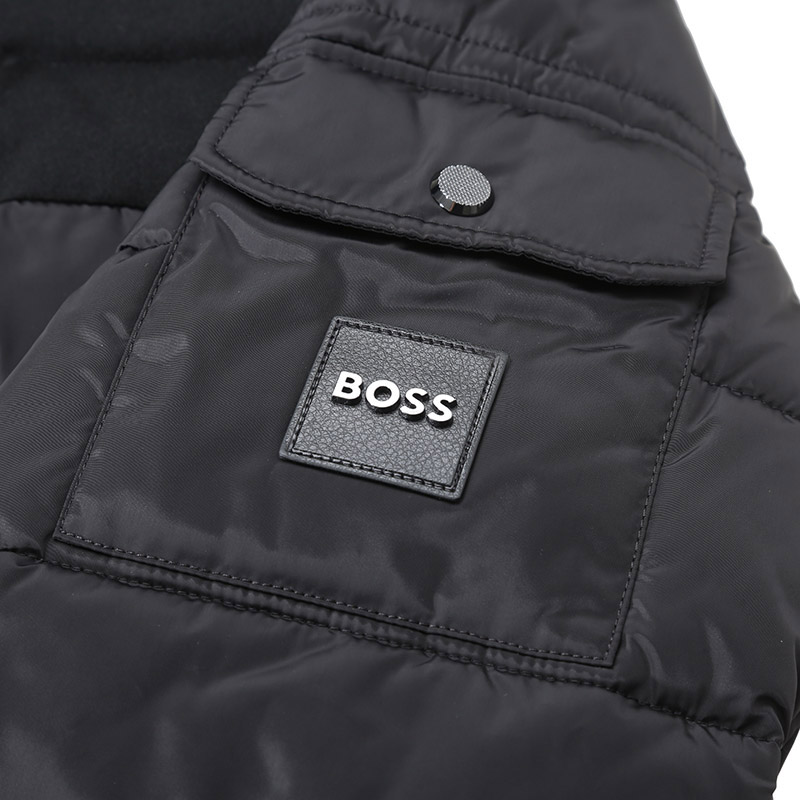 HUGO BOSS Black SS24  Black Cotton Jacket with Stand Collar and Long Sleeves. 50499796-001 圖 5