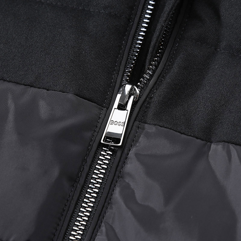 HUGO BOSS Black SS24  Black Cotton Jacket with Stand Collar and Long Sleeves. 50499796-001 圖 6