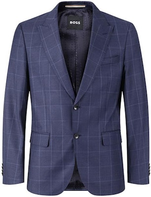 ヒューゴボス ブラック SS24 ネイビーチェック シングルスーツセット 50502478-404 Lookbook ヒューゴボス ブラック SS24 ネイビーチェック シングルスーツセット 50502478-404