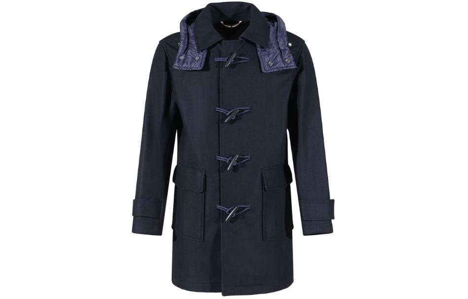 Order HUGO BOSS 黑色 SS24 海軍藍中長版外套附可拆式帽子。 50502283-402