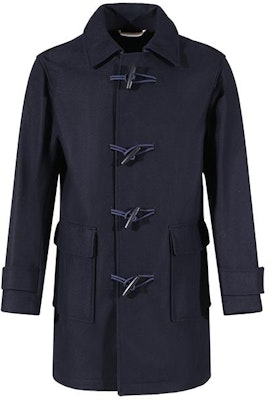 HUGO BOSS 黑色 SS24 海軍藍中長版外套附可拆式帽子。 50502283-402 Lookbook HUGO BOSS 黑色 SS24 海軍藍中長版外套附可拆式帽子。 50502283-402