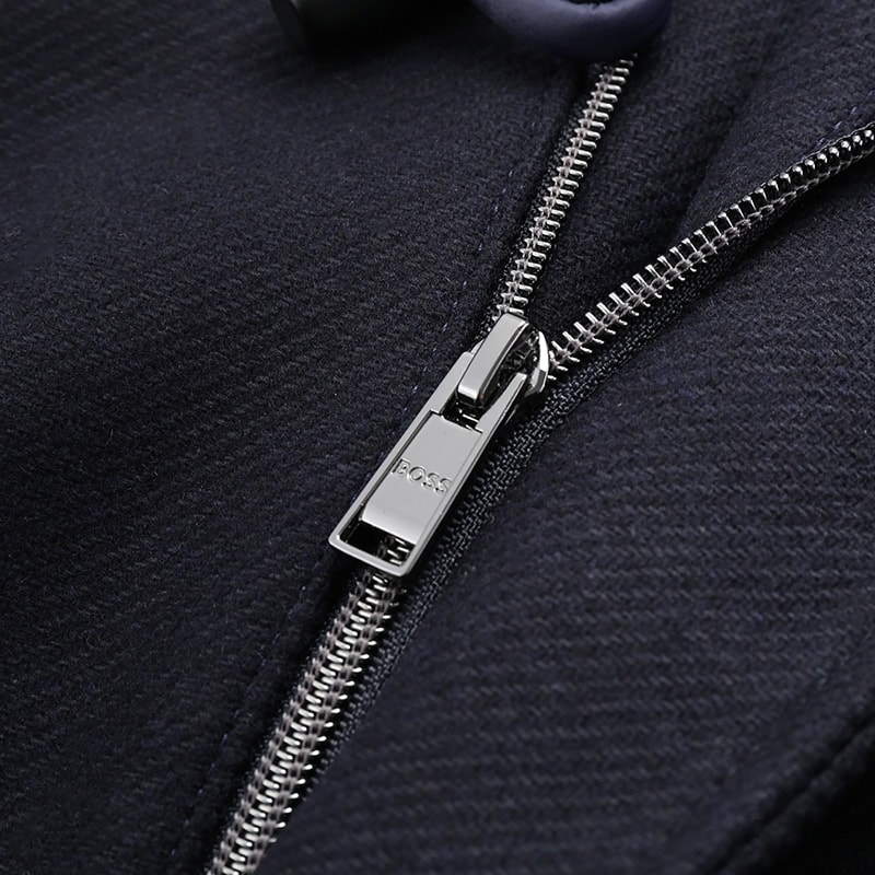 Details for HUGO BOSS 黑色 SS24 海軍藍中長版外套附可拆式帽子。 50502283-402