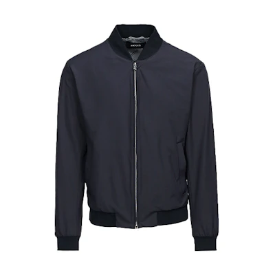 HUGO BOSS Black Stand Collar Jacket - Solid Color 50460662-001