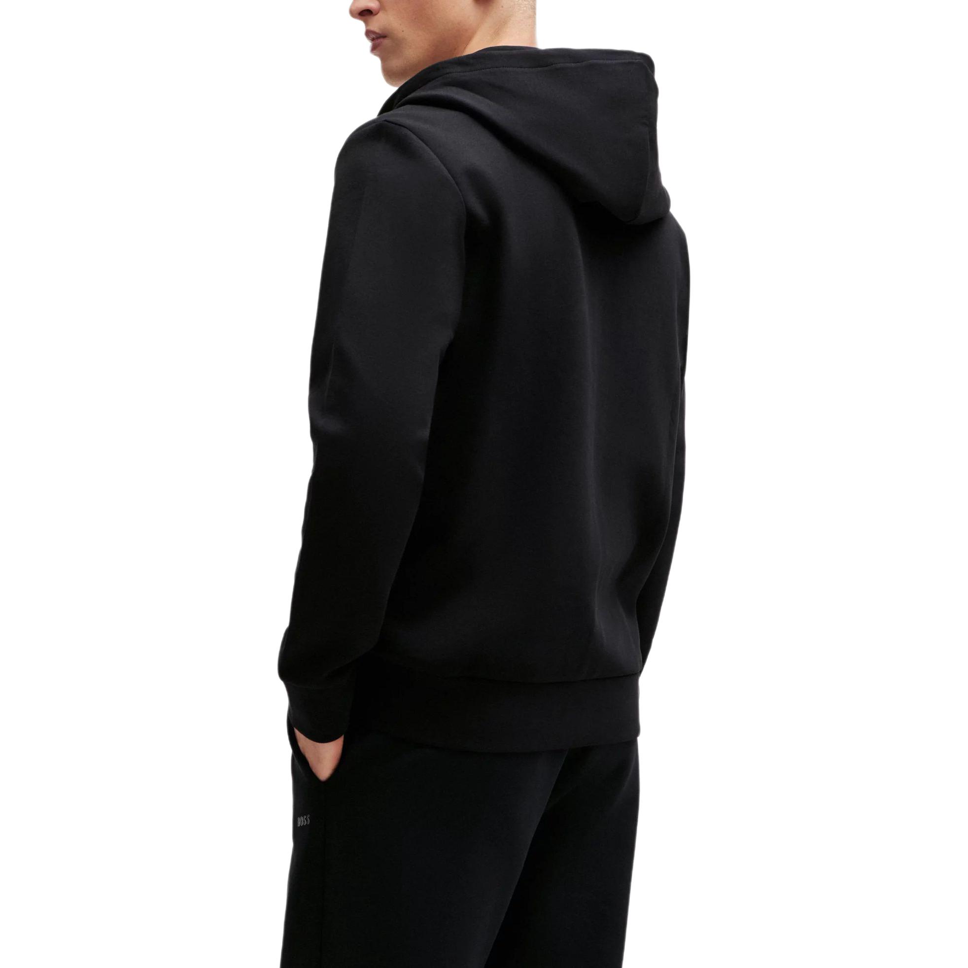 HUGO BOSS Black Stretch-Cotton Zip-Up Hoodie with Logo Print 50506161-001 圖 5