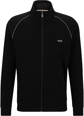 HUGO BOSS 黑色彈性棉質拉鍊外套 帶有標誌細節 50515366-001 Buy HUGO BOSS 黑色彈性棉質拉鍊外套 帶有標誌細節 50515366-001