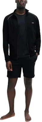 HUGO BOSS 黑色彈性棉質拉鍊外套 帶有標誌細節 50515366-001 Lookbook HUGO BOSS 黑色彈性棉質拉鍊外套 帶有標誌細節 50515366-001