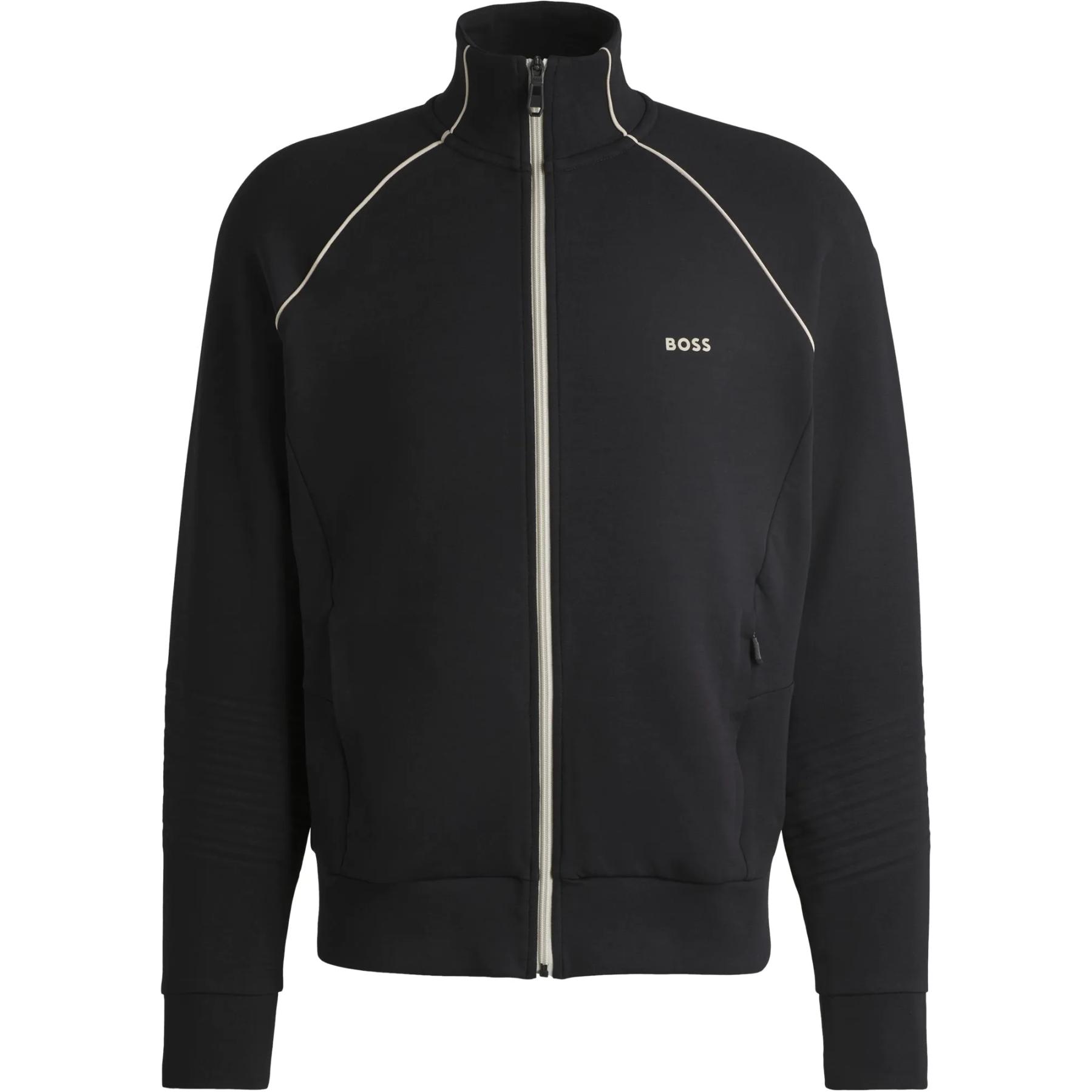 HUGO BOSS Black Stripe Zip-Up Jacket with Logo Print 50518202-001