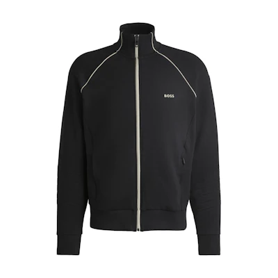 HUGO BOSS Black Stripe Zip-Up Jacket with Logo Print 50518202-001