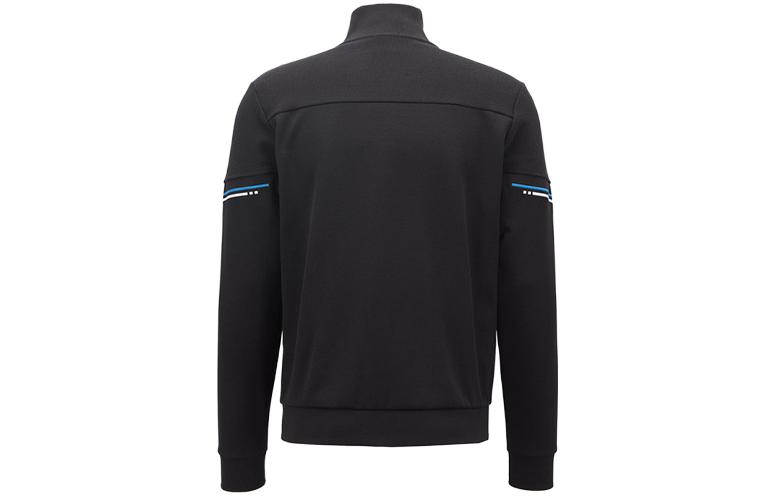 Lookbook ヒューゴボス ブラック ストライプ ハイネック ジップアップ ジャケット SKAZ-50387136-001