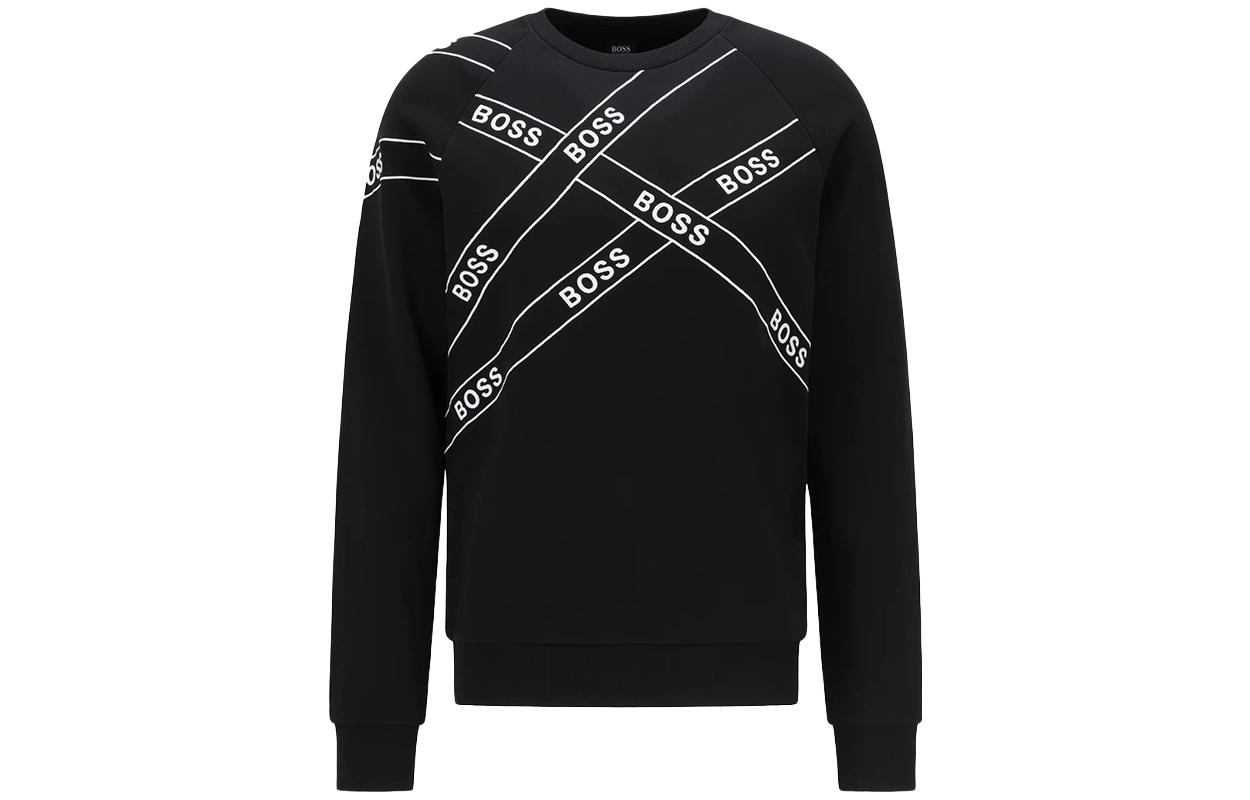HUGO BOSS Black Sweatshirt with Logo Print 50463493-001