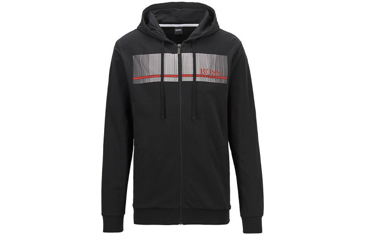 HUGO BOSS Black Thermal-Sealed Logo Terry Sweatshirt 50449953-001