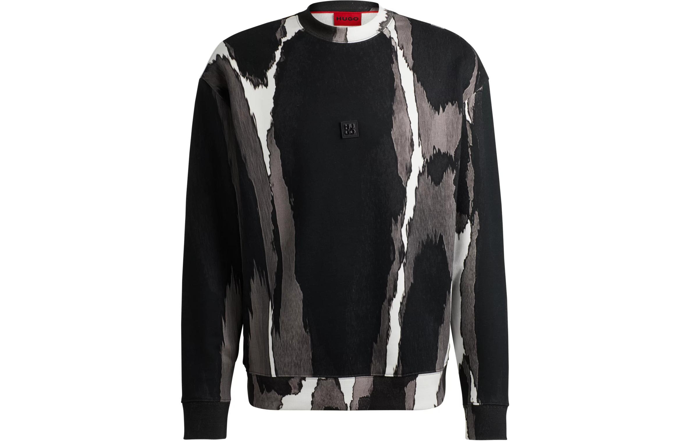 HUGO BOSS Black Tie-Dye Cotton Terry Sweatshirt Crewneck Long Sleeve 50511873-966
