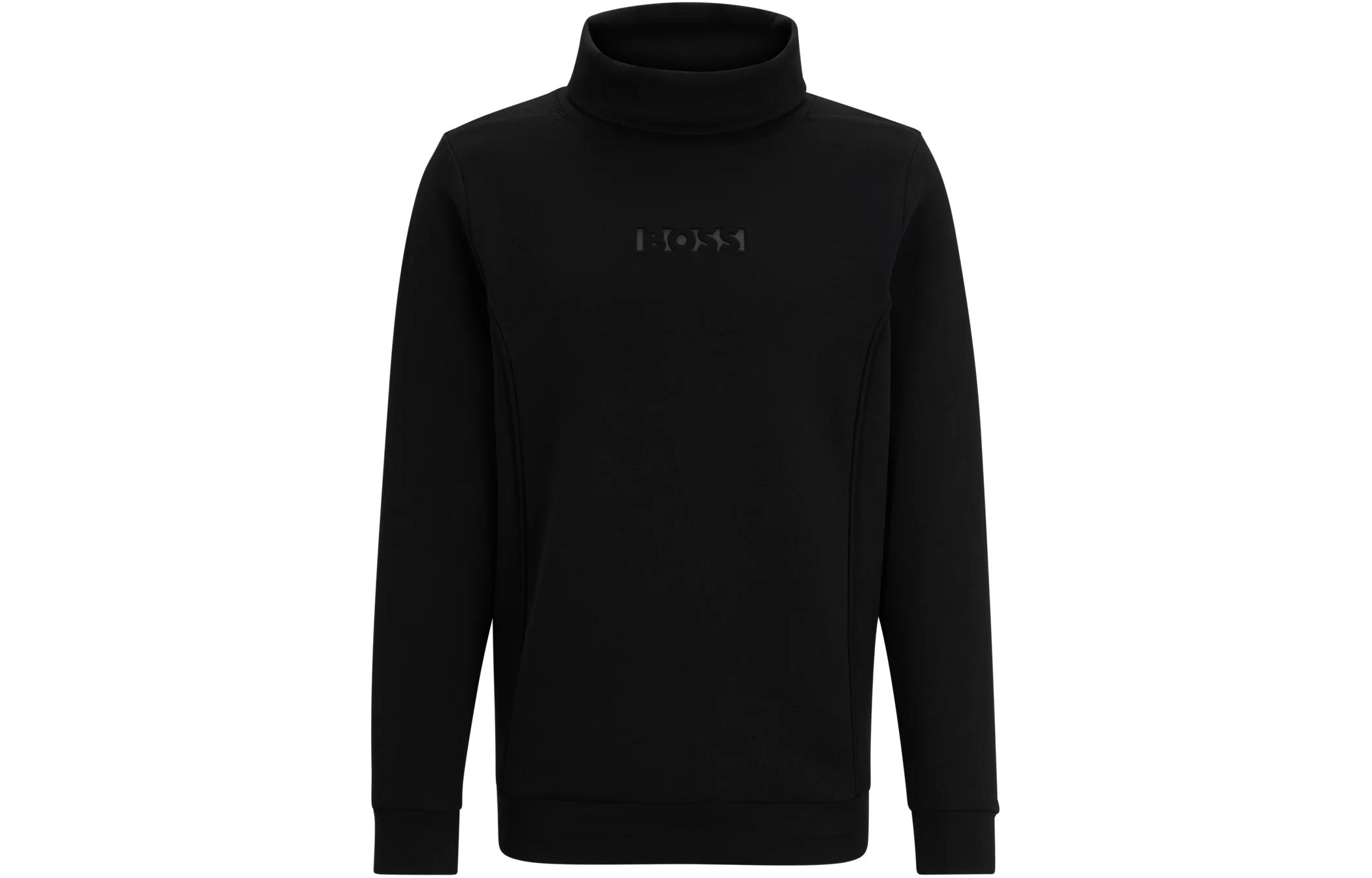 HUGO BOSS Black Turtleneck Pullover Sweatshirt with Lettering 50499037-001