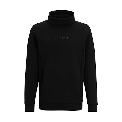 HUGO BOSS Black Turtleneck Pullover Sweatshirt with Lettering 50499037-001