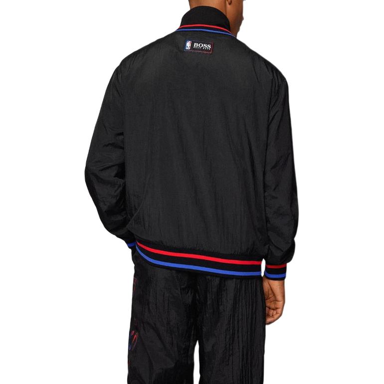 Details for HUGO BOSS 黑色V領條紋字母印花套頭衫 50462641-001