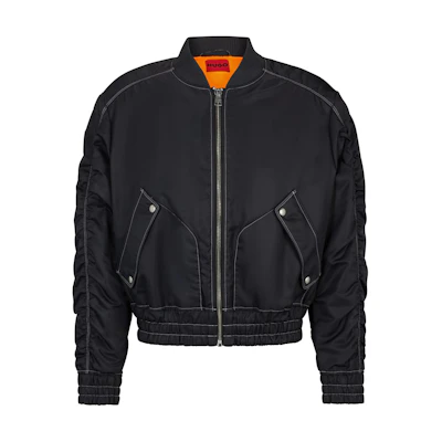 HUGO BOSS Black Water-Repellent Padded Bomber Jacket with Logo Print 50505415-010