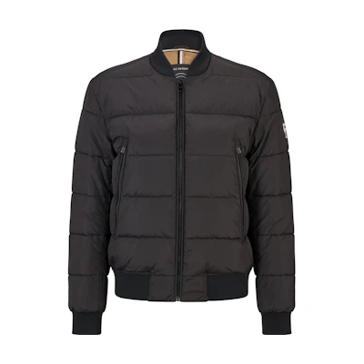 HUGO BOSS Black Water-Repellent Padded Jacket with Logo Badge for Men 50477648-001
