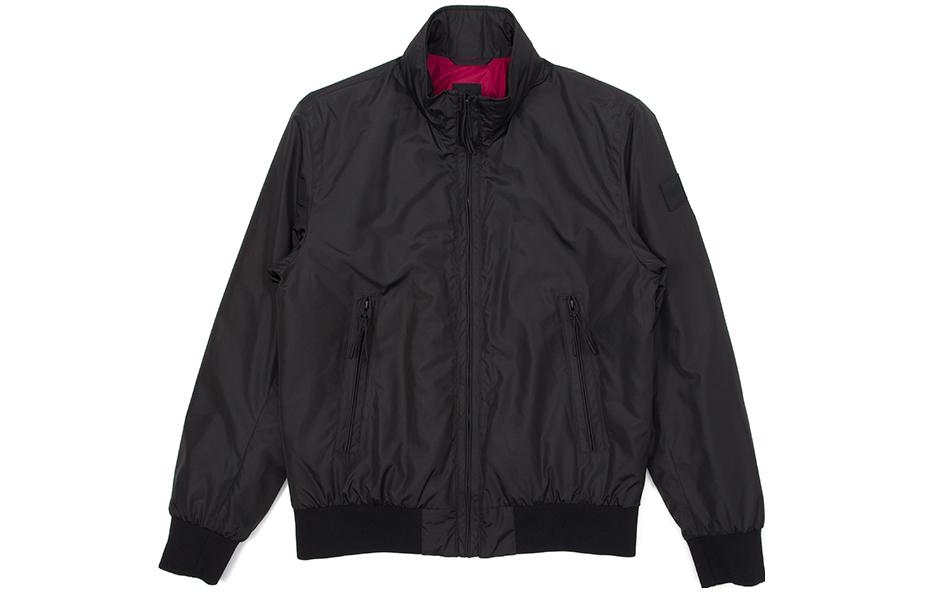 HUGO BOSS Black Zip-Up High Neck Jacket with Logo Patch COSTA47400001