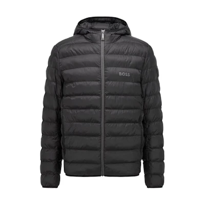 HUGO BOSS Black Zip-Up Hoodie Jacket with Long Sleeves 50472472-001