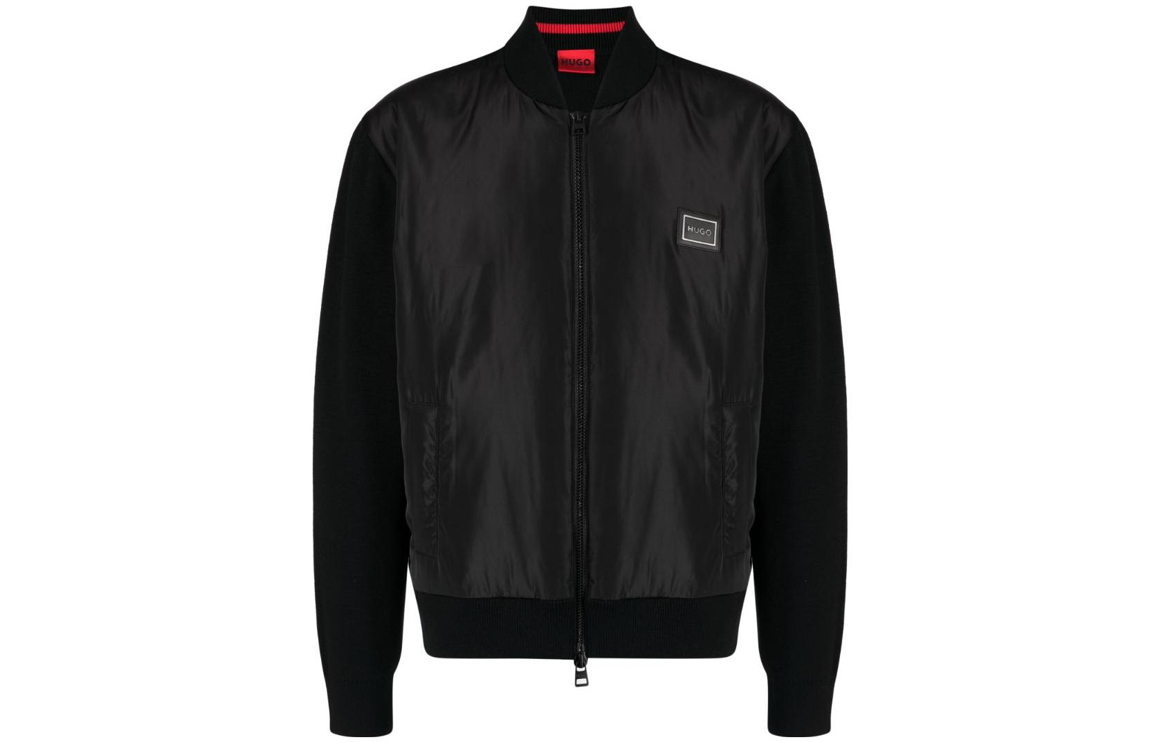 HUGO BOSS Black Zip-Up Jacket with Logo Patch 50492821-001