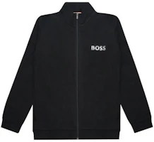 HUGO BOSS Black Zip-Up Jacket with Logo Print 50469700-001 HUGO BOSS Black Zip-Up Jacket with Logo Print 50469700-001