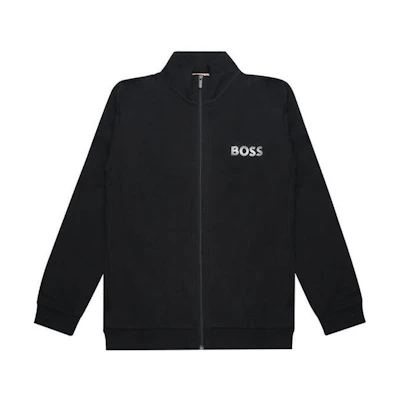 HUGO BOSS Black Zip-Up Jacket with Logo Print 50469700-001