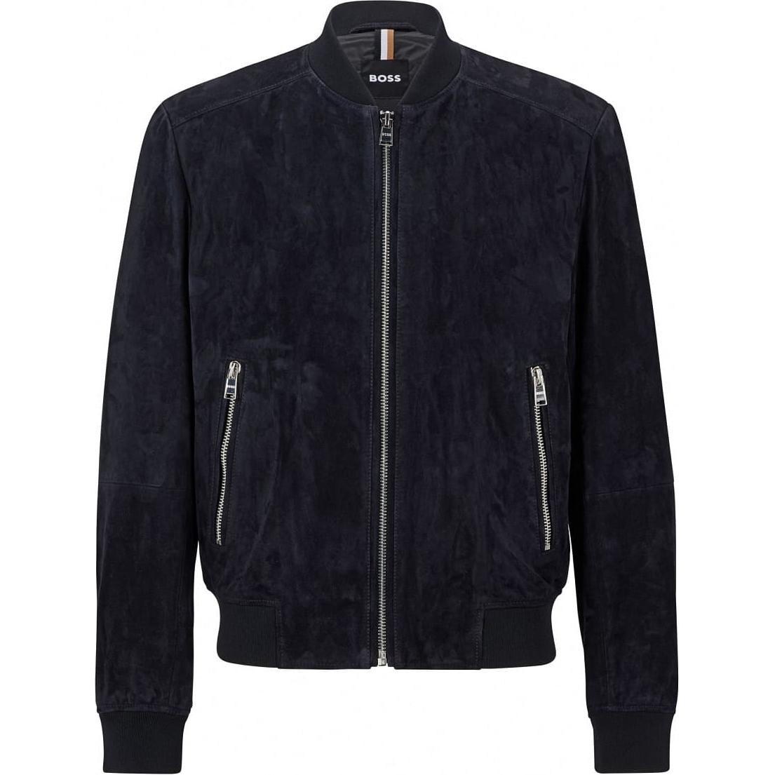 HUGO BOSS Black Zip-Up Long-Sleeve Solid Jacket 50483834-404