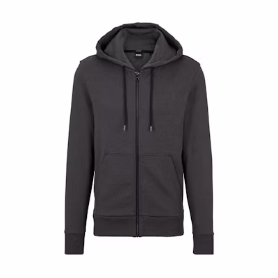 HUGO BOSS Black Zip-Up Terry Cotton Hoodie 50509141001