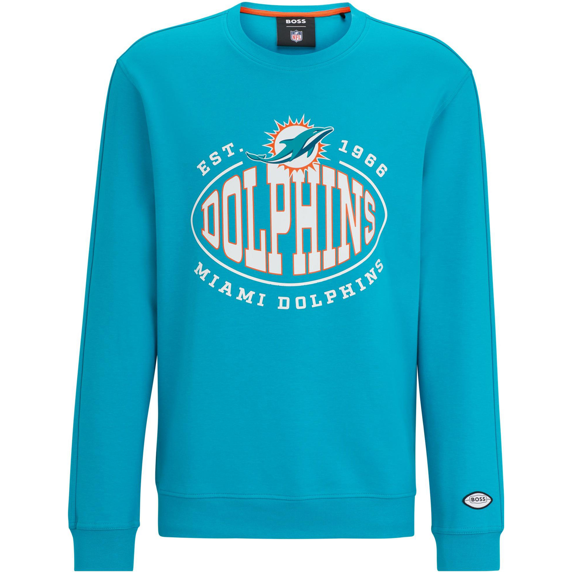 HUGO BOSS Blue Crewneck Pullover Sweatshirt with Letter Print 50504600-354