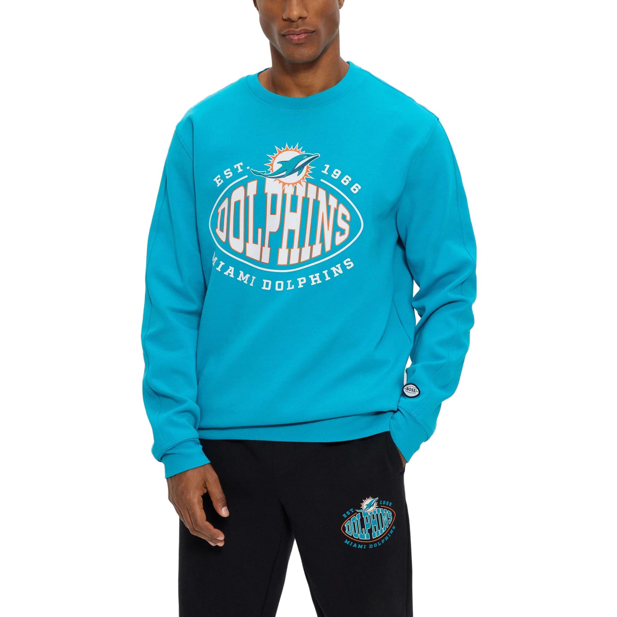 HUGO BOSS Blue Crewneck Pullover Sweatshirt with Letter Print 50504600-354 圖 3