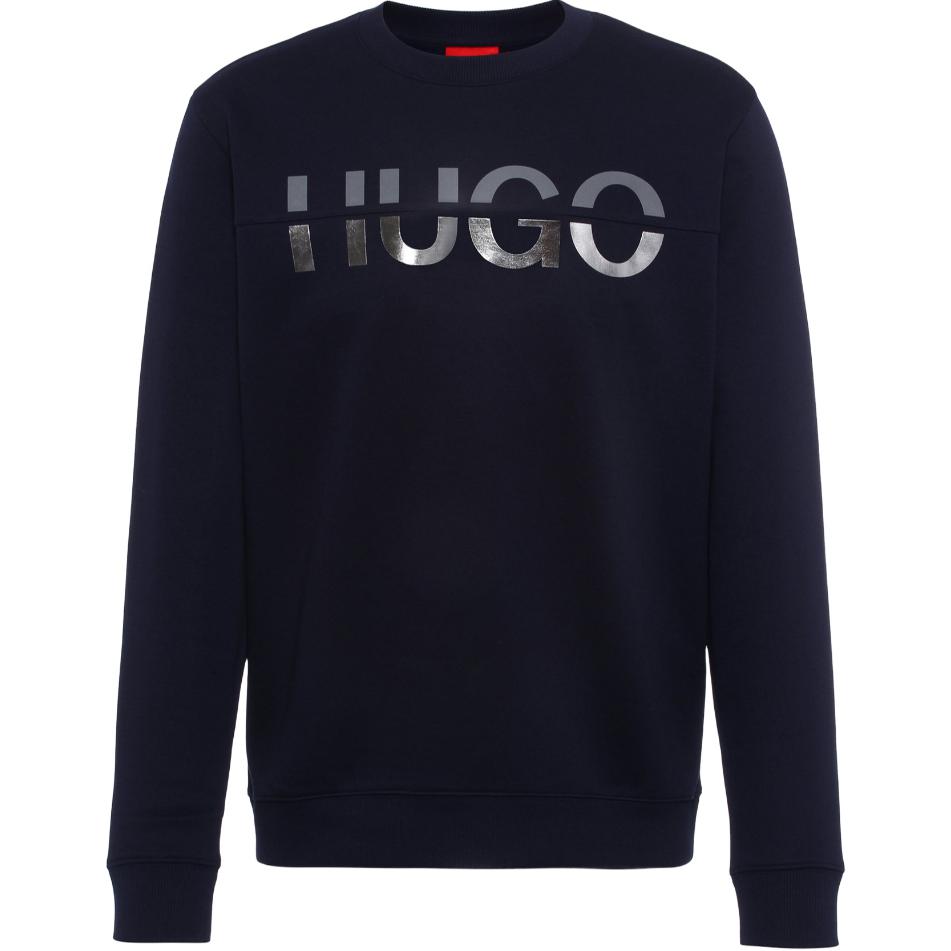 HUGO BOSS Blue Crewneck Sweatshirt with Logo Print 50461620-405