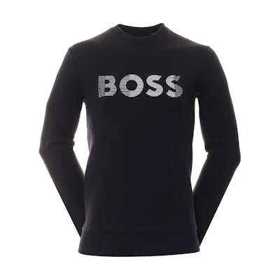 HUGO BOSS Blue Crewneck Sweatshirt with Logo Print 50493511-402