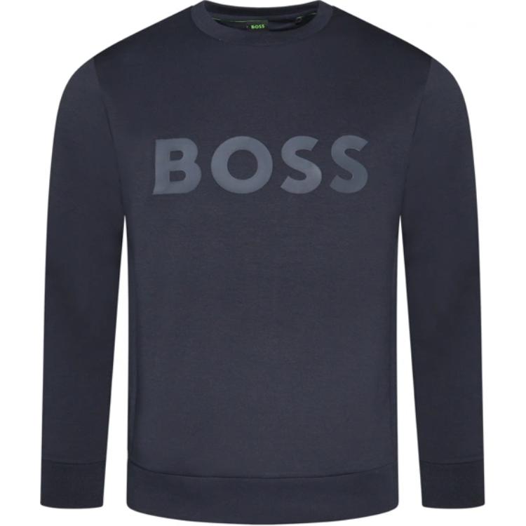 HUGO BOSS Blue Crewneck Sweatshirt with Logo Print 50506119-402 圖 2