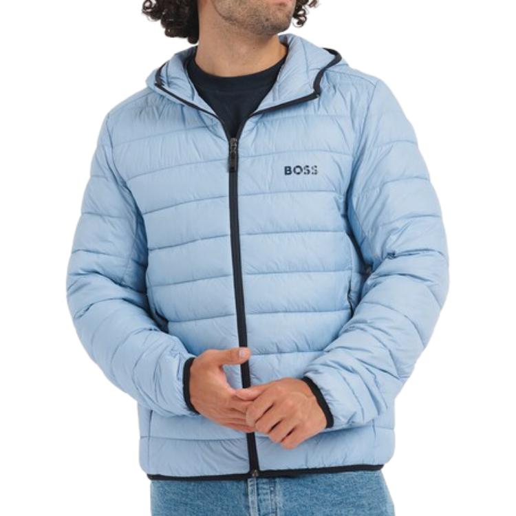 HUGO BOSS Blue Letter Logo Zip-Up Hoodie Jacket 50472472-498