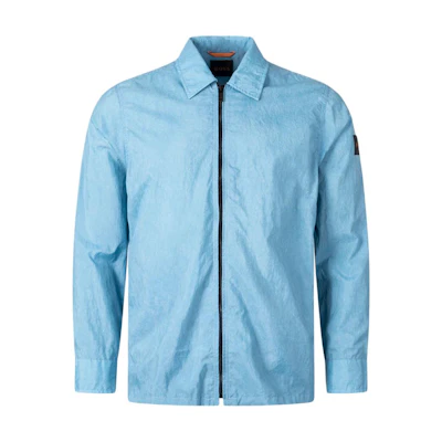 HUGO BOSS Blue Logo Collar Zip-Up Loose-Fit Jacket 50511587-486