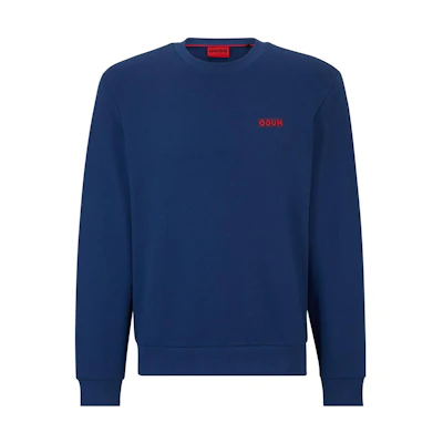 HUGO BOSS Blue Logo Print Crewneck Loose-Fit Long Sleeve Sweatshirt 50483666-429