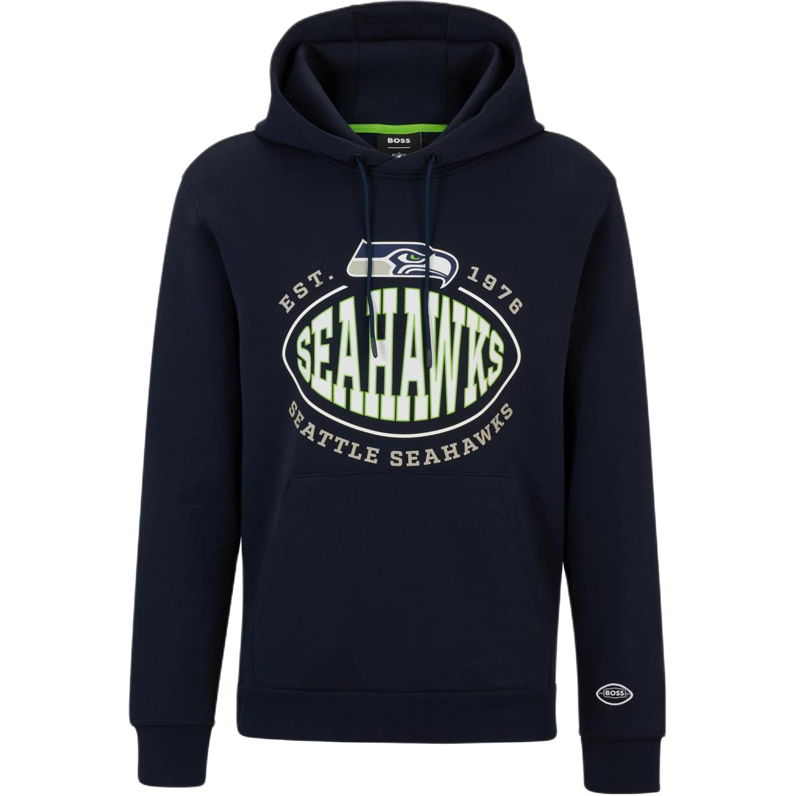 HUGO BOSS Blue Logo Print Hoodie 50504598-405