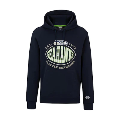 HUGO BOSS Blue Logo Print Hoodie 50504598-405
