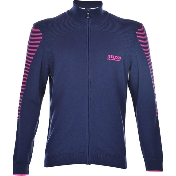 HUGO BOSS Blue Logo Stand Collar Zip-Up Jacket 50427767-410