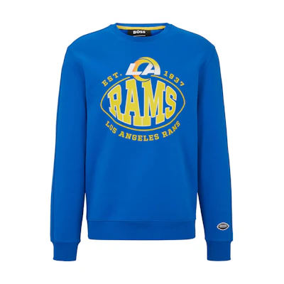 HUGO BOSS Blue Oversized Crewneck Long Sleeve Sweatshirt with Print 50504600-431