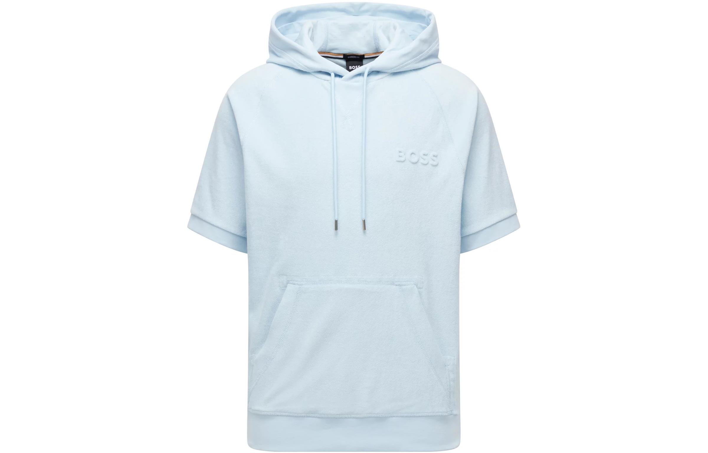 HUGO BOSS Blue Oversized Short-Sleeve Hoodie Casual Sweatshirt 50471700-453