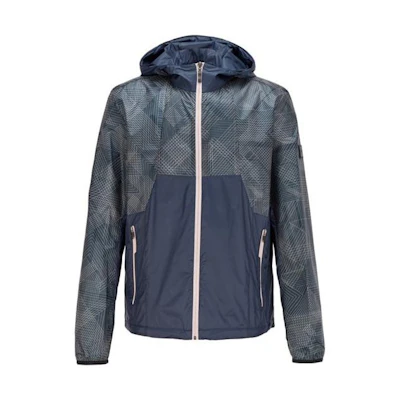 HUGO BOSS Blue Patchwork Hooded Jacket with Long Sleeves 50429474-410