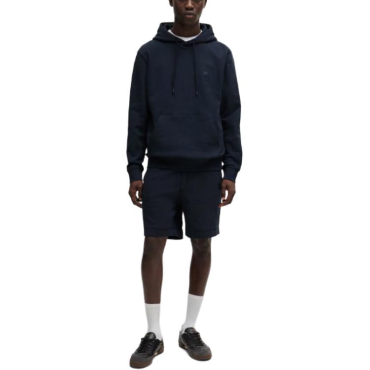 HUGO BOSS Blue Pullover Hoodie with Logo Patch 50509314-404 圖 3